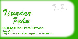 tivadar pehm business card